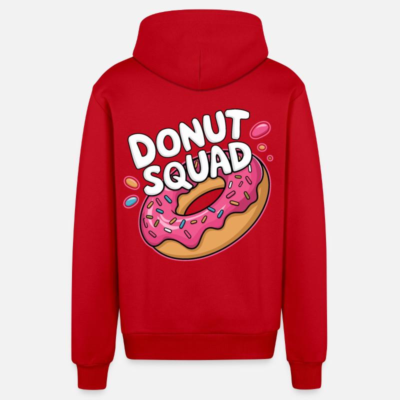 Donut Squad Beignets Beignets - Veste à capuche bio décontractée fabriquée en UE - rouge