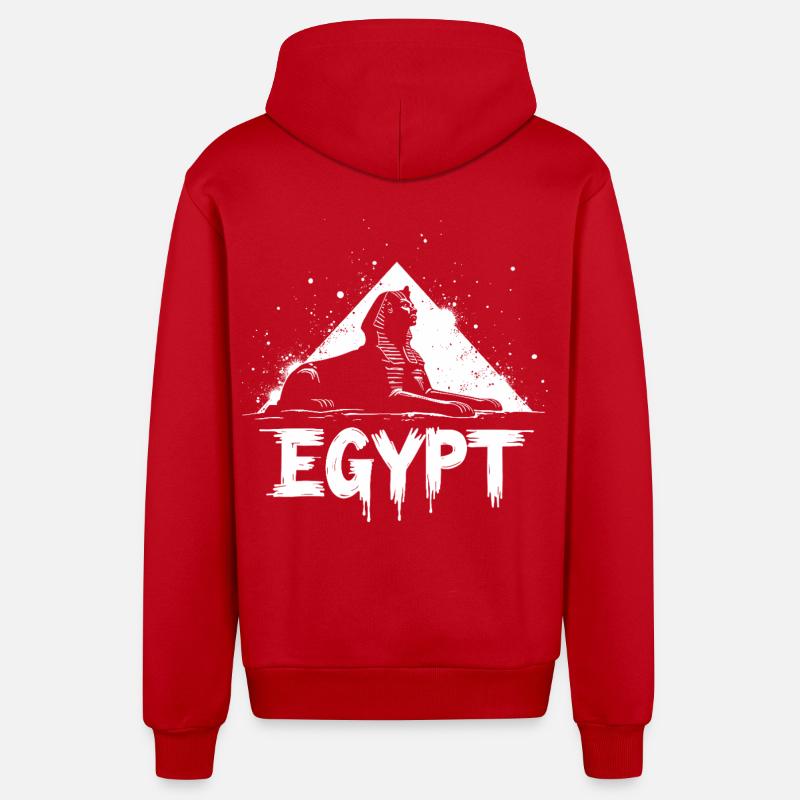 Pyramide du Sphinx d’Égypte - Veste à capuche bio décontractée fabriquée en UE - rouge