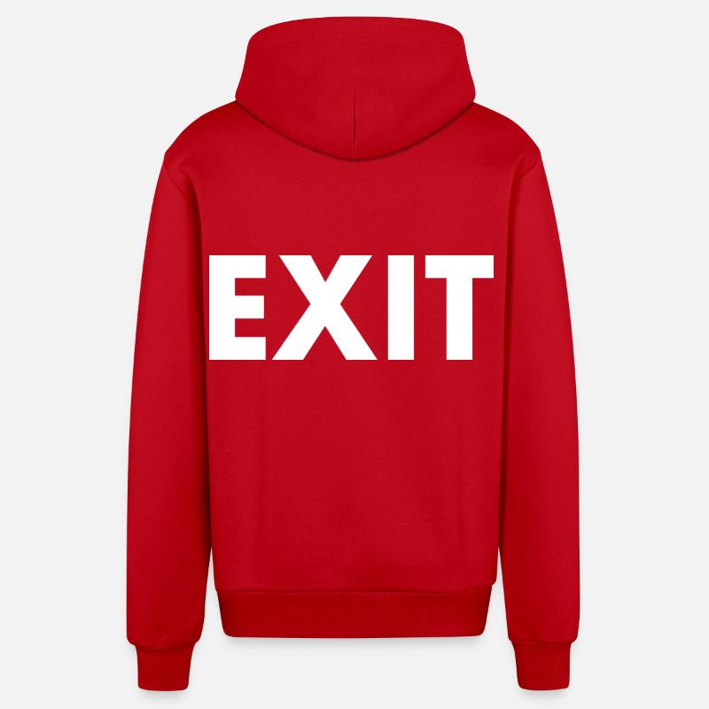 Exit - Veste à capuche bio décontractée fabriquée en UE - rouge
