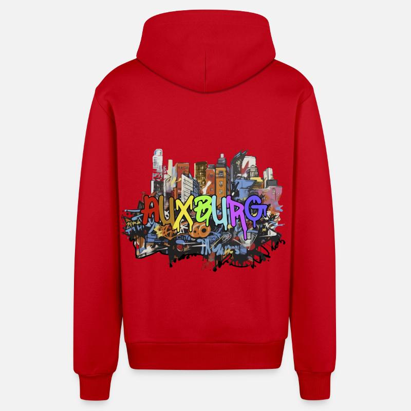 Augsburg in Graffiti Design Geschenk - Organic Relaxed Kapuzenjacke Made in EU - Rot