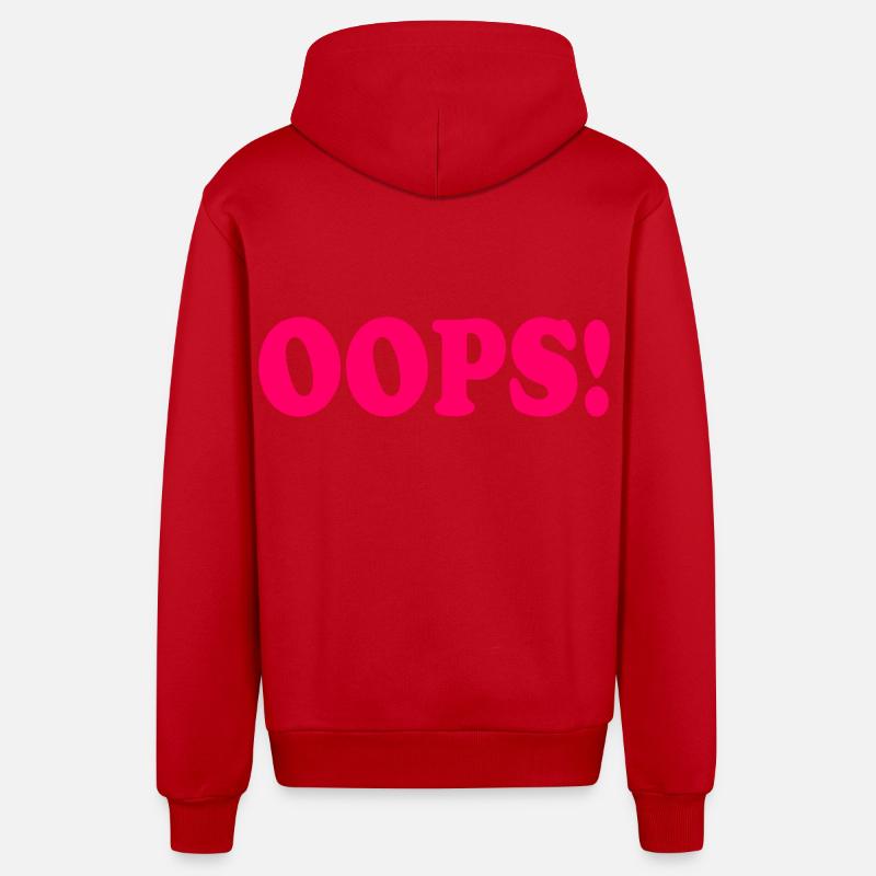 Oops - Veste à capuche bio décontractée fabriquée en UE - rouge