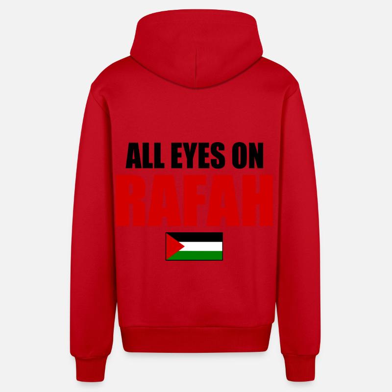all eyes on rafah - Veste à capuche bio décontractée fabriquée en UE - rouge