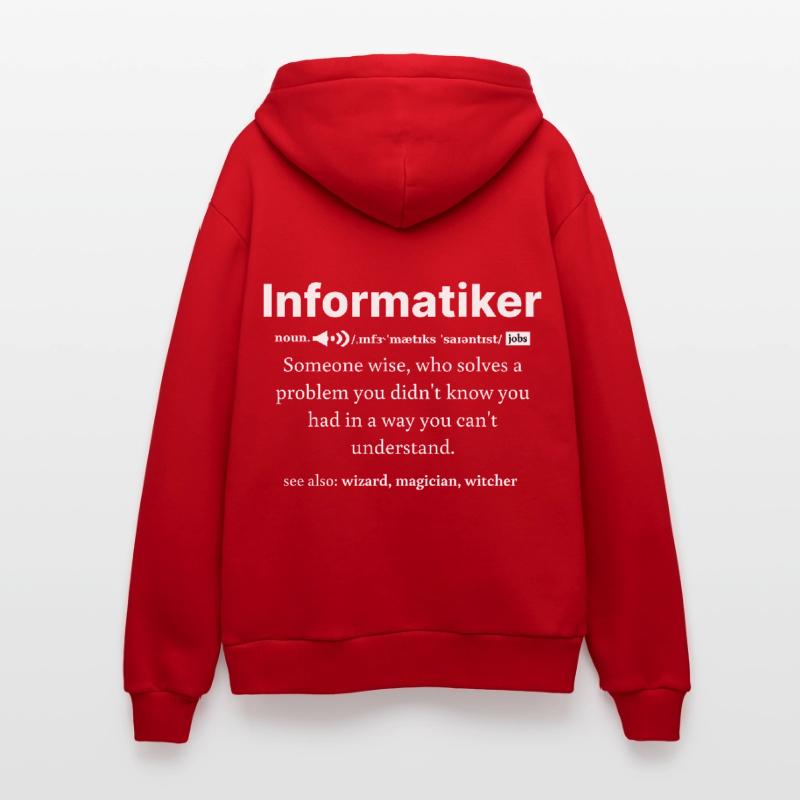 IT Informatics Computer Scientist Computer Work Gift Organic Relaxed Hooded Jacket Made in EU