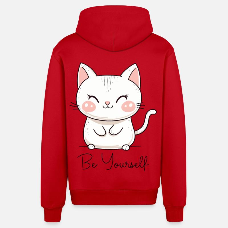 Chat Être Soi-même Amour Motivation - Veste à capuche bio décontractée fabriquée en UE - rouge