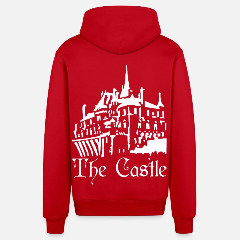 Le château blanc - Veste à capuche bio décontractée fabriquée en UE - rouge