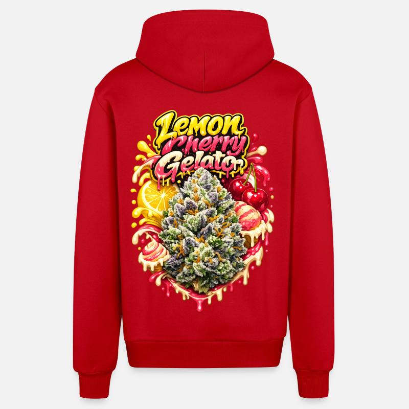 Lemon Cherry Gelato Graffiti Print - Veste à capuche bio décontractée fabriquée en UE - rouge