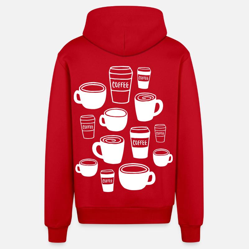 Coffee Coffee Mug - Organic Relaxed Hooded Jacket Made in EU - red