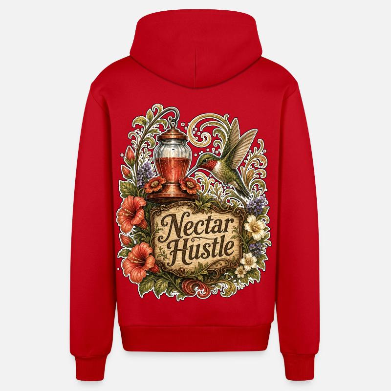 Nectar Hustle - Veste à capuche bio décontractée fabriquée en UE - rouge