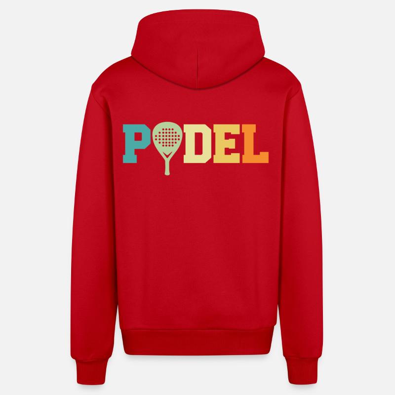 Retro padel - Organic Relaxed Hooded Jacket Made in EU - red