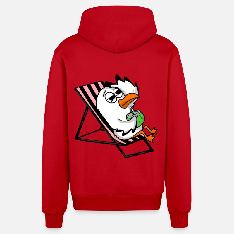 Mouette - Veste à capuche bio décontractée fabriquée en UE - rouge