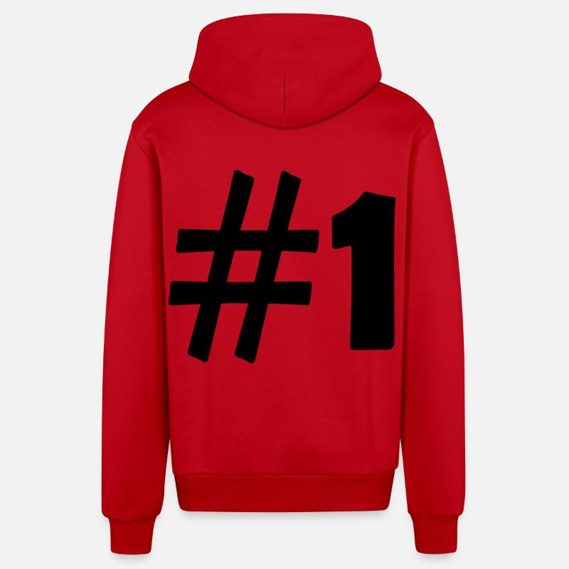 #1 - Veste à capuche bio décontractée fabriquée en UE - rouge