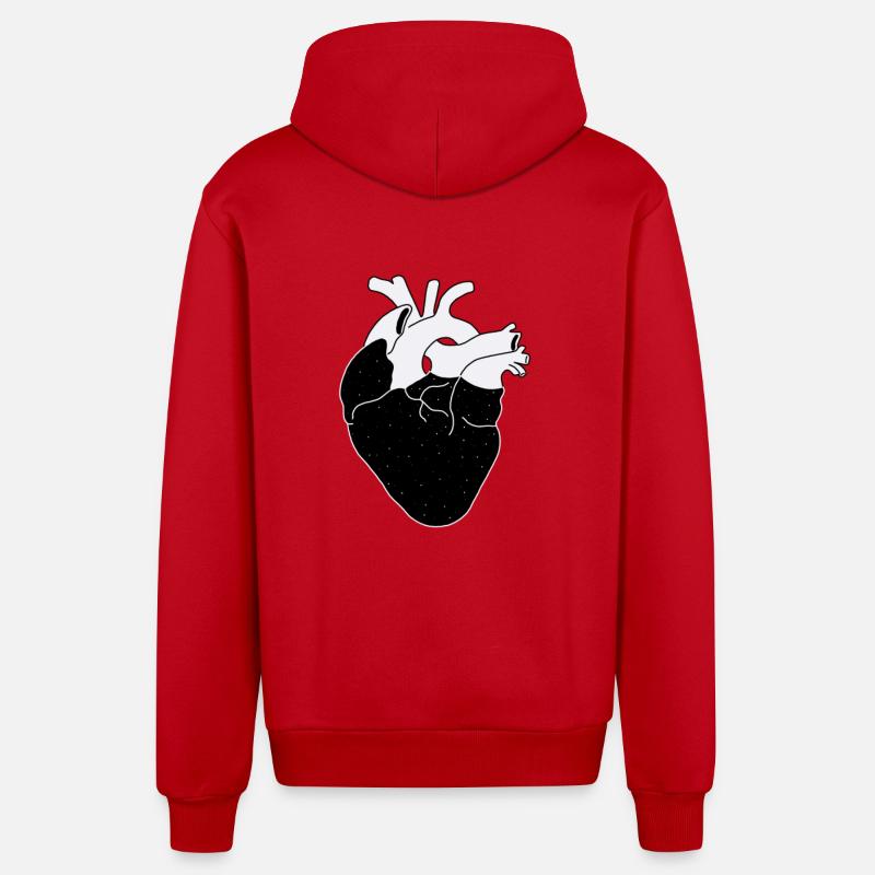 Galactic heart - Veste à capuche bio décontractée fabriquée en UE - rouge