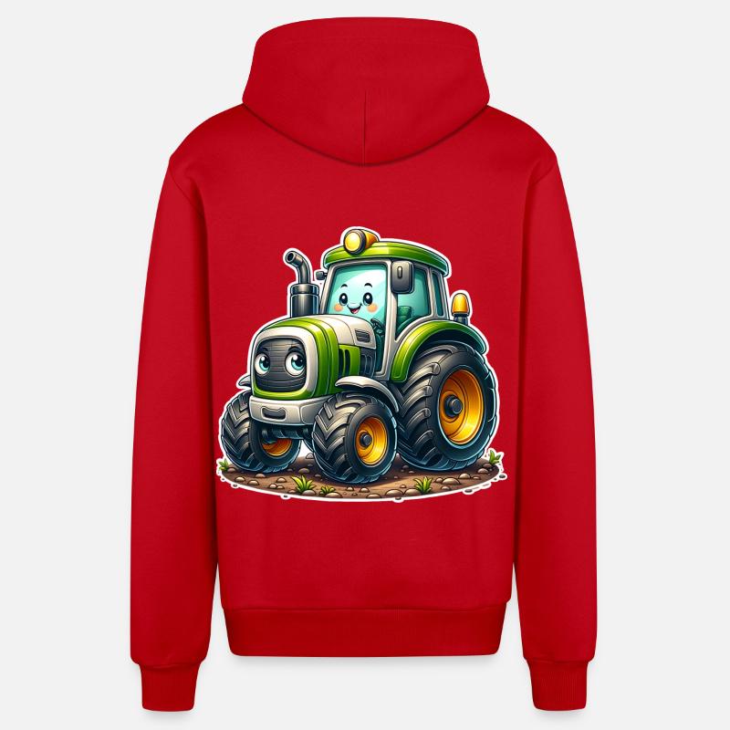 Traktor - Organic Relaxed Kapuzenjacke Made in EU - Rot