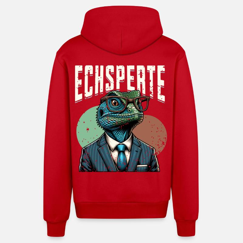 Echsperte Eidechse - Organic Relaxed Kapuzenjacke Made in EU - Rot