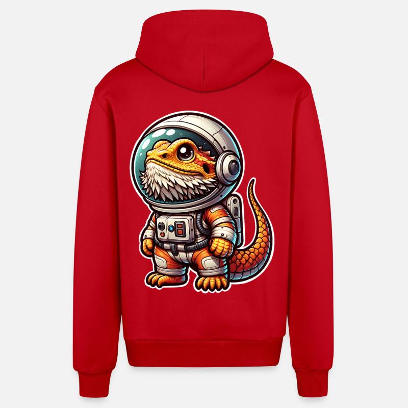 Astronaute dragon barbu - Veste à capuche bio décontractée fabriquée en UE - rouge