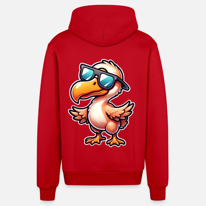 Dodo - Veste à capuche bio décontractée fabriquée en UE - rouge