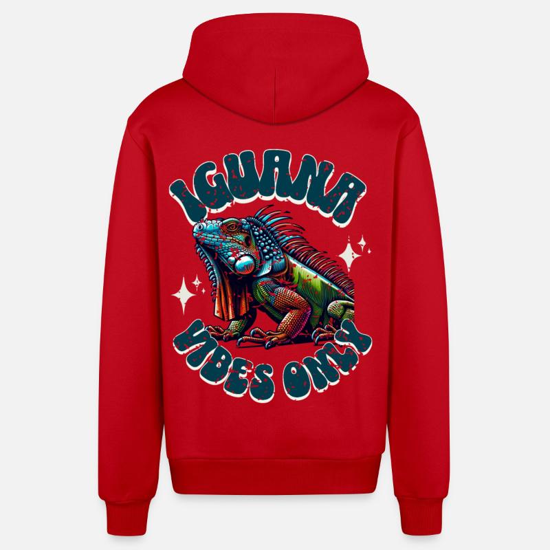 Leguan - Organic Relaxed Kapuzenjacke Made in EU - Rot