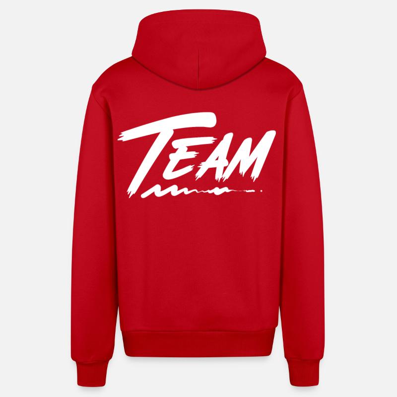 Team - Organic Relaxed Kapuzenjacke Made in EU - Rot