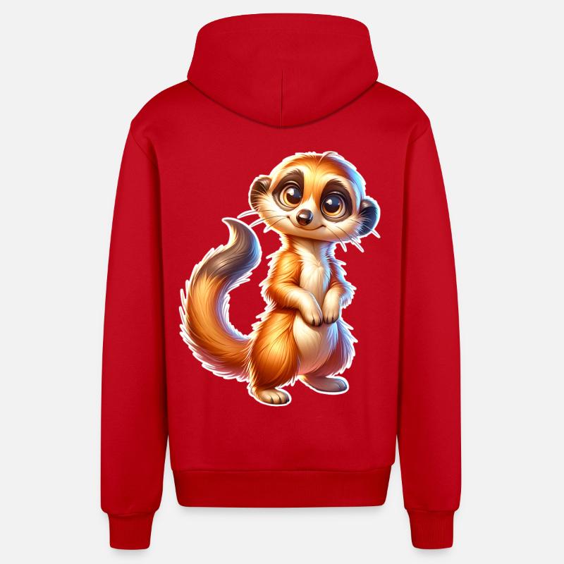 Suricate - Veste à capuche bio décontractée fabriquée en UE - rouge