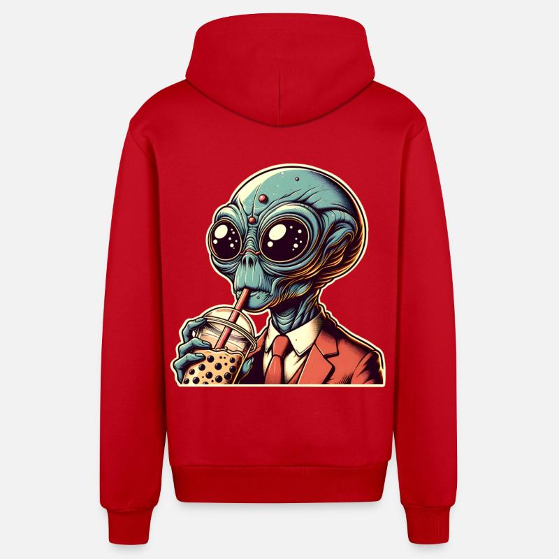 Alien Bubble Tea - Organic Relaxed Kapuzenjacke Made in EU - Rot