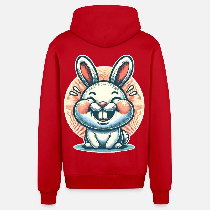 Rabbit Rabbit - Organic Relaxed Hooded Jacket Made in EU - red