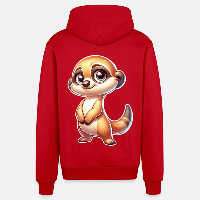 Erdmännchen - Organic Relaxed Kapuzenjacke Made in EU - Rot