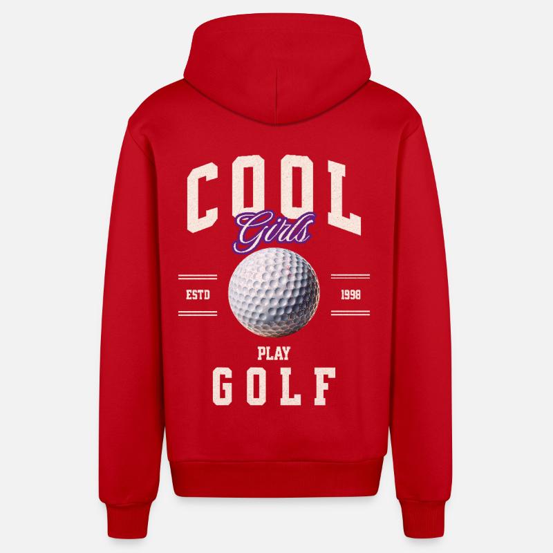 Golf golfeur - Veste à capuche bio décontractée fabriquée en UE - rouge