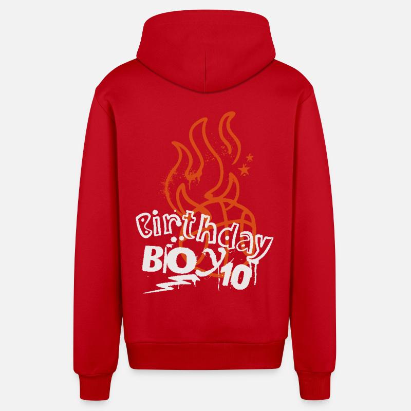 Basket-ball 10e anniversaire Basketteur - Veste à capuche bio décontractée fabriquée en UE - rouge
