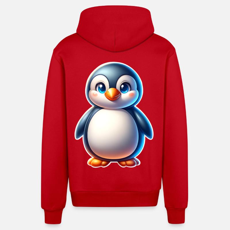 Pingouin - Veste à capuche bio décontractée fabriquée en UE - rouge