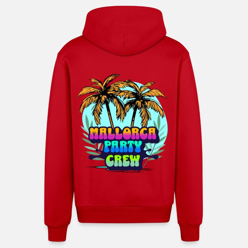 Mallorca Party Crew - Veste à capuche bio décontractée fabriquée en UE - rouge