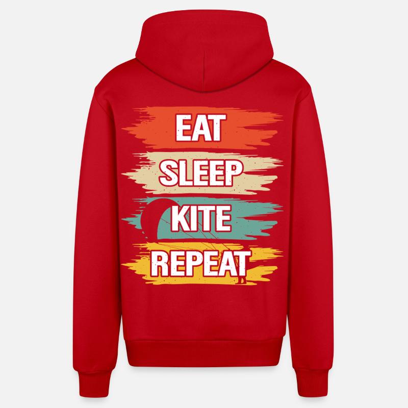Kitesurfeur Kiteboard Kitesurf Kitesurf - Veste à capuche bio décontractée fabriquée en UE - rouge