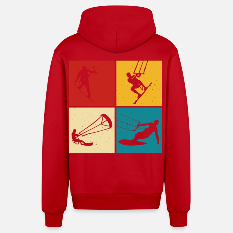 Kitesurfeur Kiteboard Kitesurf Kitesurf - Veste à capuche bio décontractée fabriquée en UE - rouge
