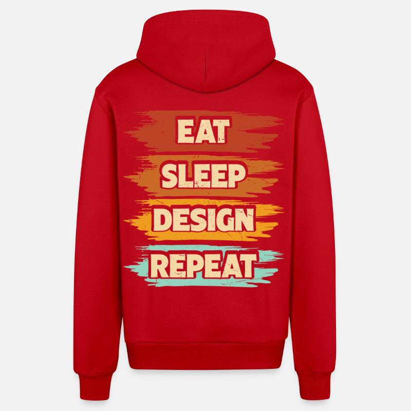 Architecte - Veste à capuche bio décontractée fabriquée en UE - rouge