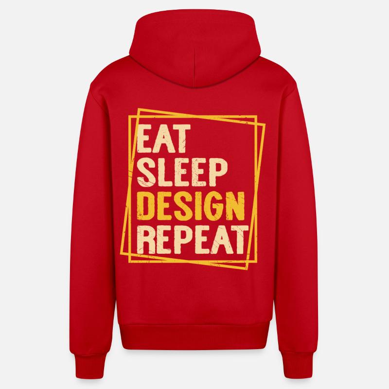 Architecte - Veste à capuche bio décontractée fabriquée en UE - rouge