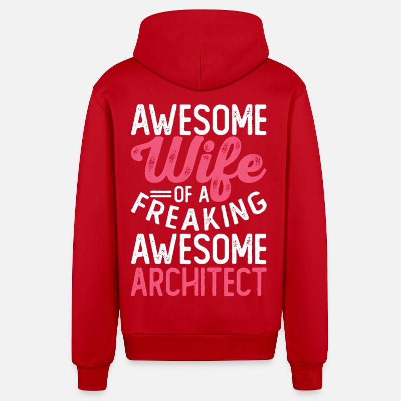 Architecte - Veste à capuche bio décontractée fabriquée en UE - rouge