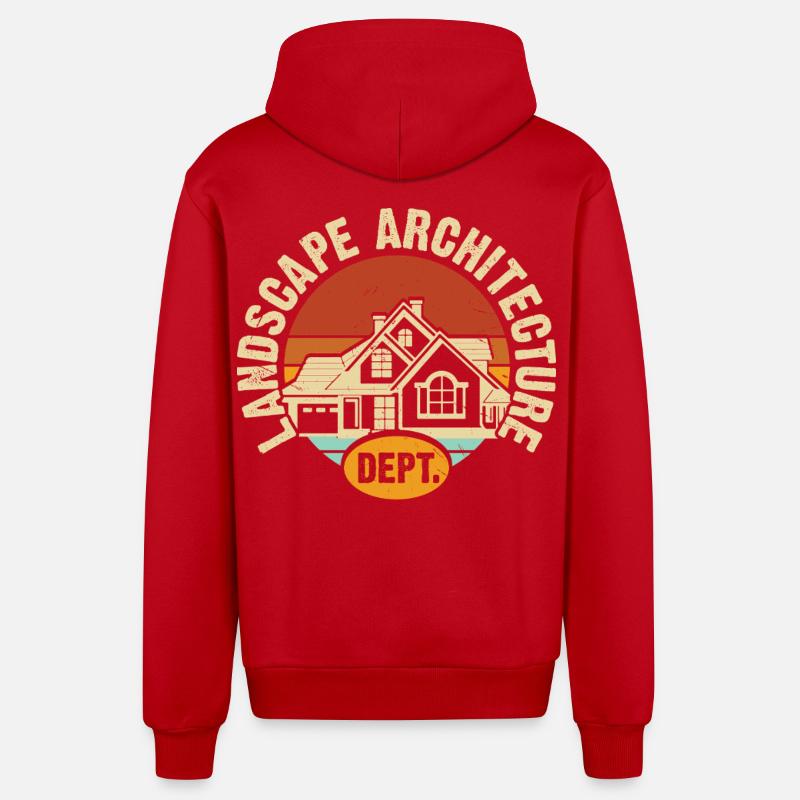 Architecte - Veste à capuche bio décontractée fabriquée en UE - rouge