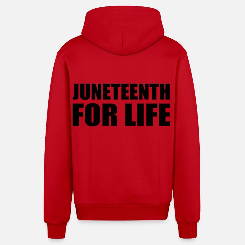 juneteenth - Veste à capuche bio décontractée fabriquée en UE - rouge