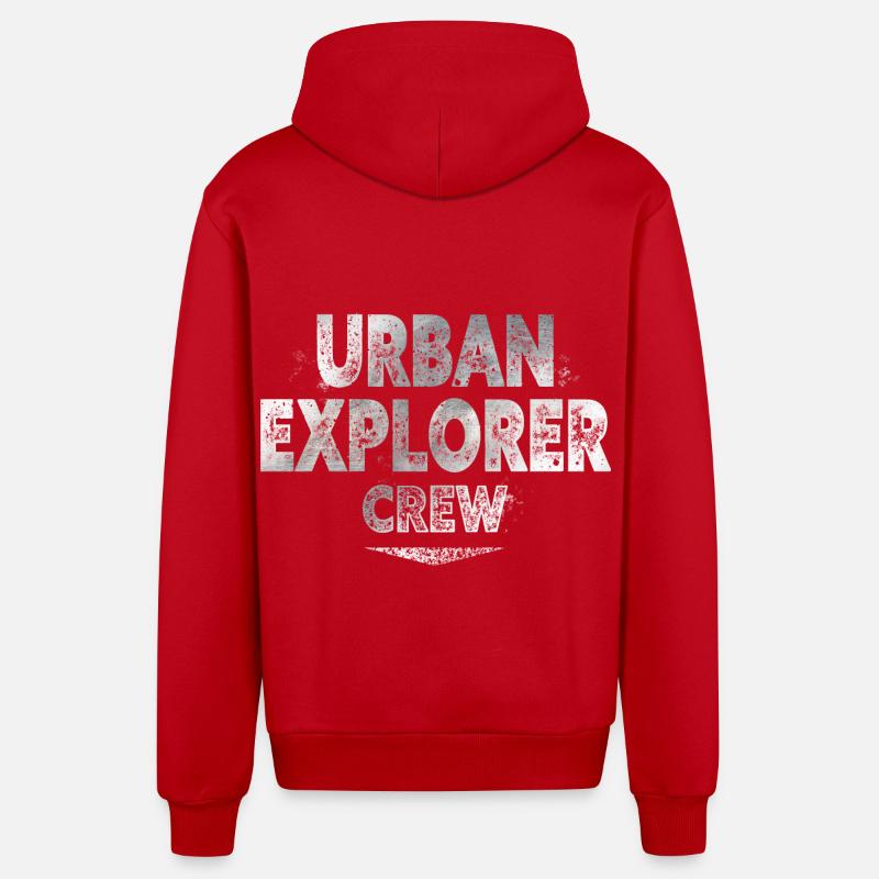 Explorateur urbain - Veste à capuche bio décontractée fabriquée en UE - rouge