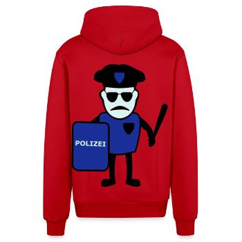 Policeman avec matraque - Veste à capuche bio décontractée fabriquée en UE - rouge - Dos