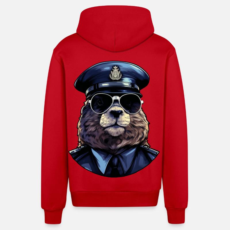 Marmotte Policier - Veste à capuche bio décontractée fabriquée en UE - rouge