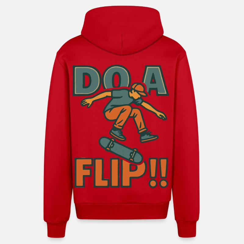 Machen Sie einen Flip DO - Organic Relaxed Kapuzenjacke Made in EU - Rot