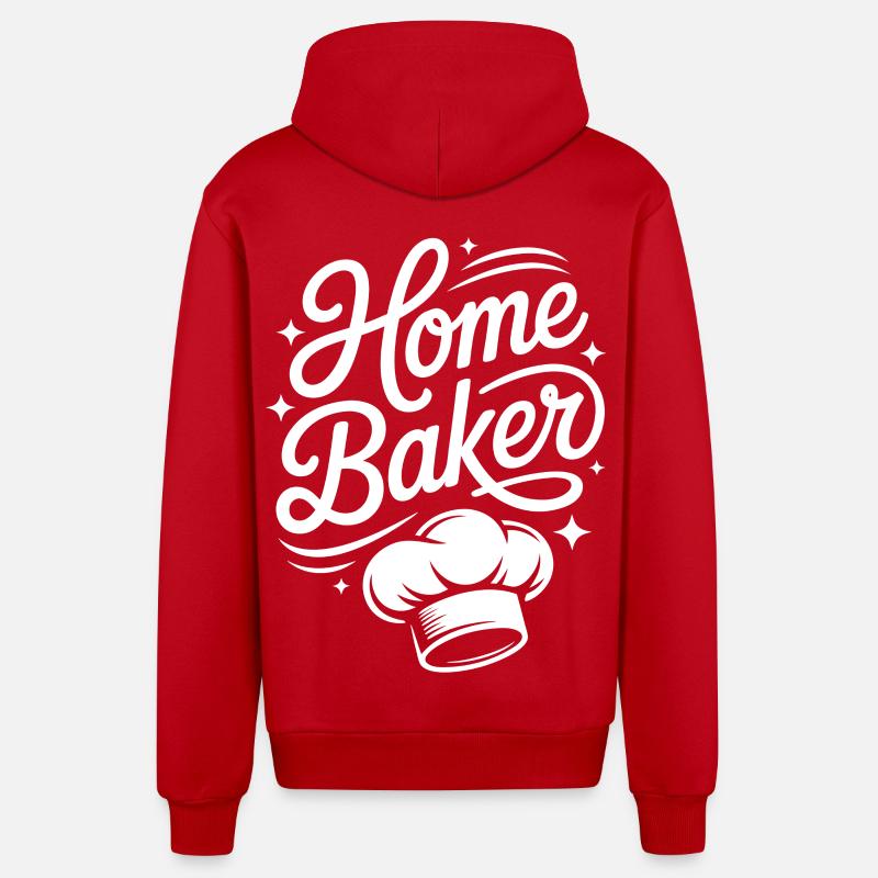 Home Baker – Chef Design - Veste à capuche bio décontractée fabriquée en UE - rouge