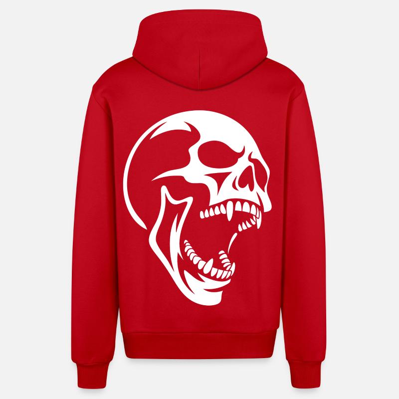 Cri de Crâne Design de Crâne - Veste à capuche bio décontractée fabriquée en UE - rouge