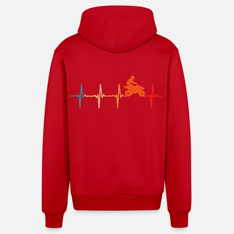 Rétro Quad Driver Heartbeat Quad - Veste à capuche bio décontractée fabriquée en UE - rouge
