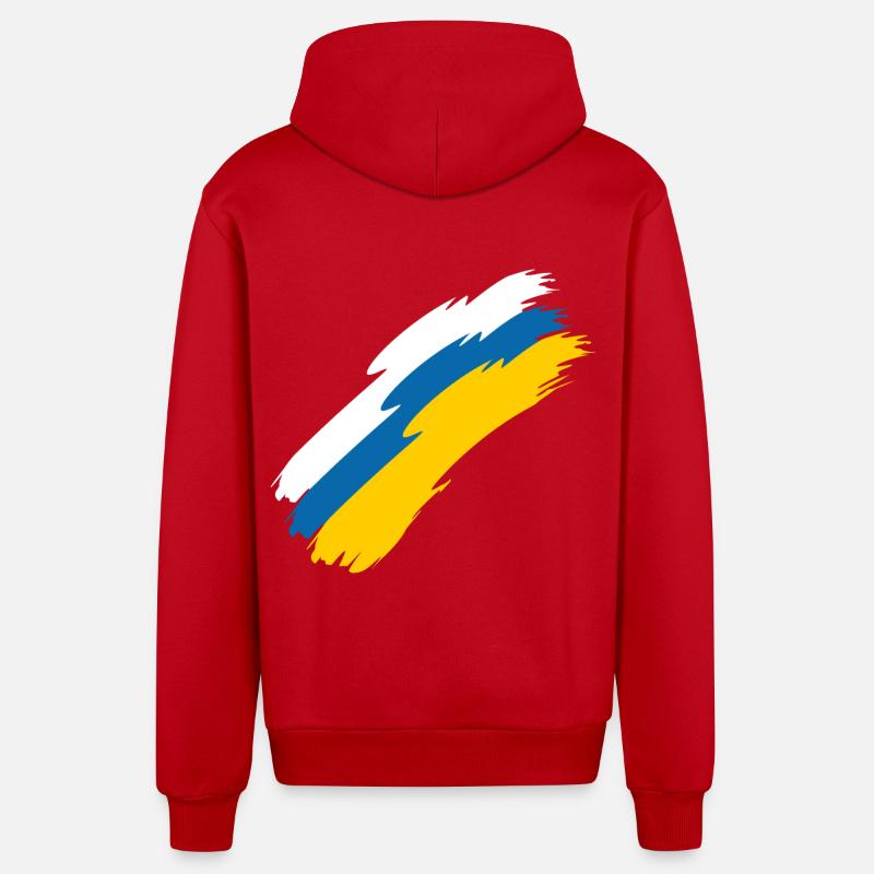 Drapeau des îles Canaries - Veste à capuche bio décontractée fabriquée en UE - rouge