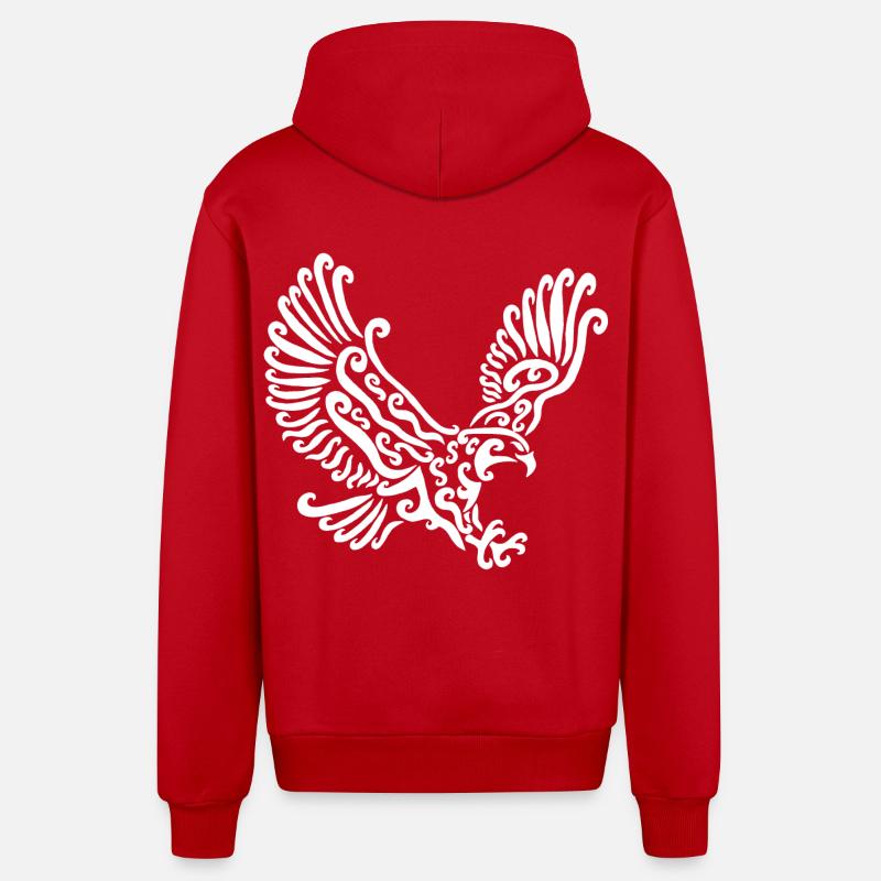 Aigle blanc - Veste à capuche bio décontractée fabriquée en UE - rouge