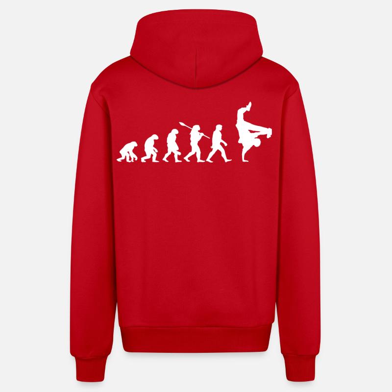 Hip-Hop-Breakdance-Evolution - Hip-Hop-Geschenkidee - Organic Relaxed Kapuzenjacke Made in EU - Rot