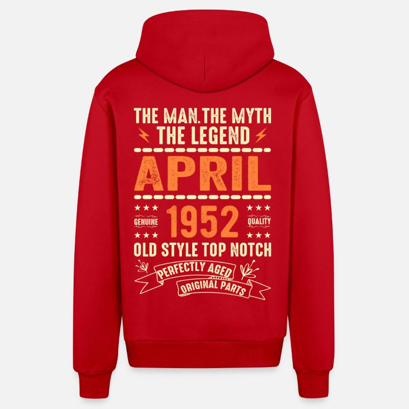 AVRIL 1952, AVRIL 1952 - Veste à capuche bio décontractée fabriquée en UE - rouge