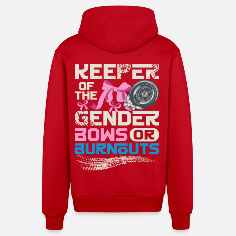 Hüter der Gender-Burnouts oder Verbeugungen - Organic Relaxed Kapuzenjacke Made in EU - Rot