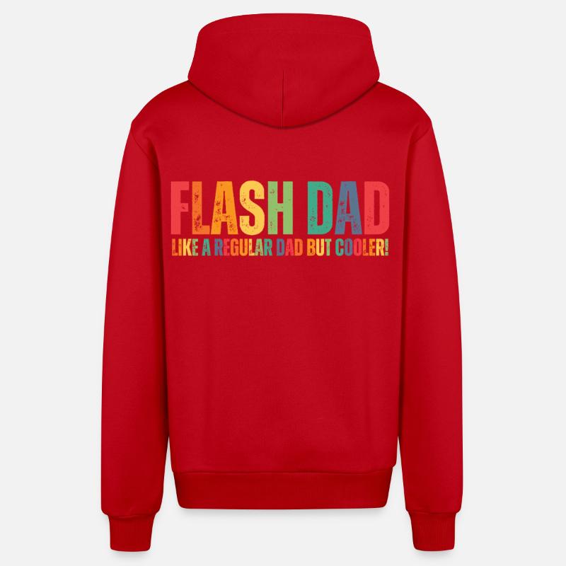 Bloc Flash Papa Boulderer - Veste à capuche bio décontractée fabriquée en UE - rouge